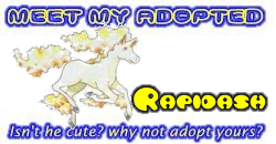 I've adopted a Rapidash at the Official Pokemon Adoption Center, Get yours today!