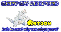 I've adopted a Rhydon at the Official Pokemon Adoption Center, Get yours today!