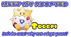 I've adopted a Togepi at the Official Pokemon Adoption Center, Get yours today!