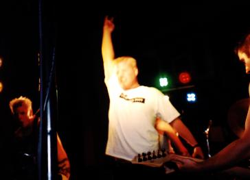 Doug with the metal sign