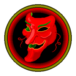 Holy Symbol of Gadaru the Jester, god of fortune and chance. Copyright  1998 Brian K. Moseley. All rights reserved.