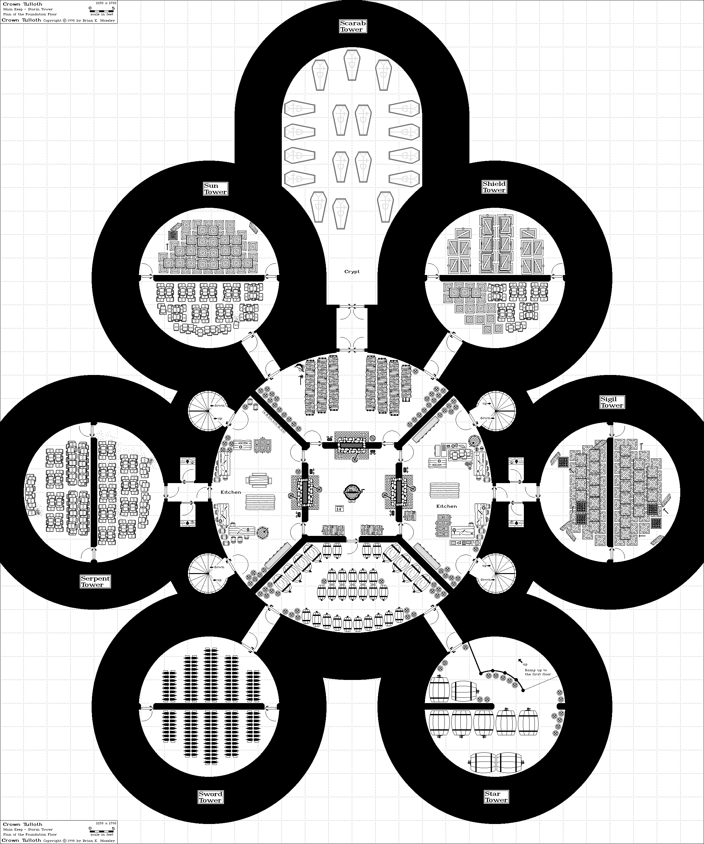 Crown Tulloth  [Storm Tower Foundation Floor] (164 k) Copyright � 1998 Brian K. Moseley. All rights reserved.