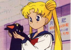 Serena conoci a Luna cuando unos nios estaban molestandola poniendole un parche en la media luna