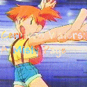 The Misty-thowing-a-Pok-Ball banner!
