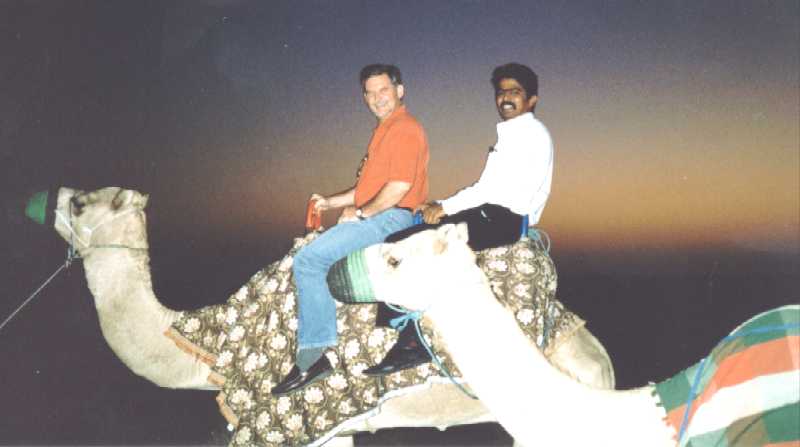 Enjoying the camel ride!