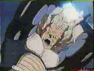 Ahora Vegeta ataca a Cell con unas bolas de fuego