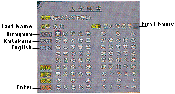 Name Entry Screen