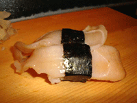 Image of Mirugai or Geoduck on Sushi Rice