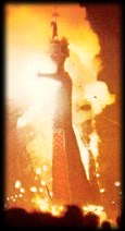Burning of the effigy during Ramlila
