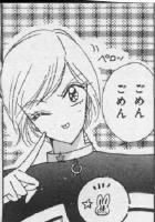 Yaten apologizes for insulting Usagi's horrible kanji. 'Gomen! Gomen!'