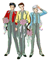 Seiya, Taiki, and Yaten at usagi's wedding