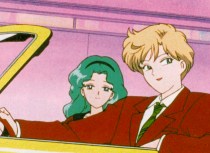 Makoto looking at Haruka