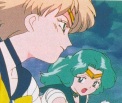 Sailor Uranus and Neptune running away