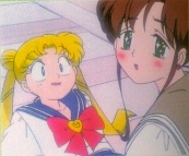 Makoto looking at Haruka