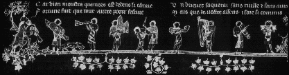 Image of minstrels from the Romance of Alexander