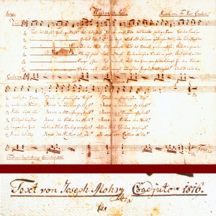 Silent Night, original score, 1816, discovered 1995