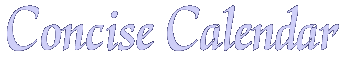 Concise Calendar