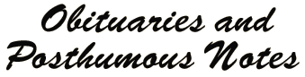Obituaries and Posthumous Notes