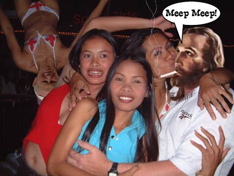 Smokin' Jebus fondles a Spicy Girl. Tut tut!