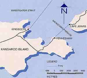 Cape Jervis/Kangaroo Island map