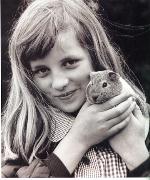 Diana and her guinea pig, Peanuts