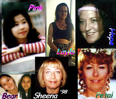 Images set  of Pink, Layla, Hope, Petal, Sheena, Bear