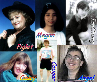 picture set  of Piglet, Megan, JanChung, Angel, Cougar, Casey
