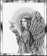 black and white angel
