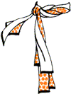 Intertwined Oblong Scarfs Loosely on the Shoulder