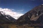 Mt. Cook peeking over the Hooker Valley