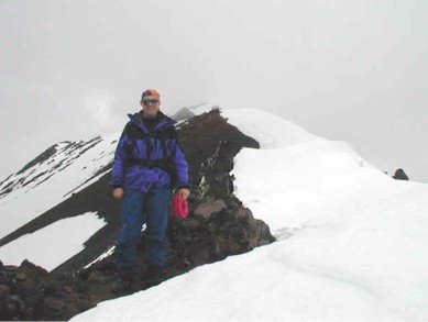 A ridge of rock and snow