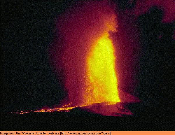 Kilauea Volcano Eruption at Night