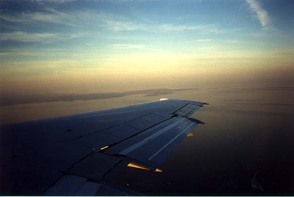 Looking north towards Cape Ann from the air