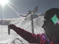Frank checking the wind speed.