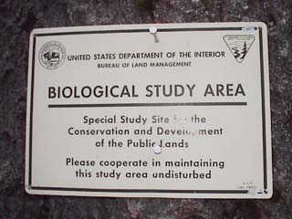 A sign near the cave
