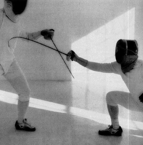 people fencing