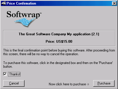 confirmation screen