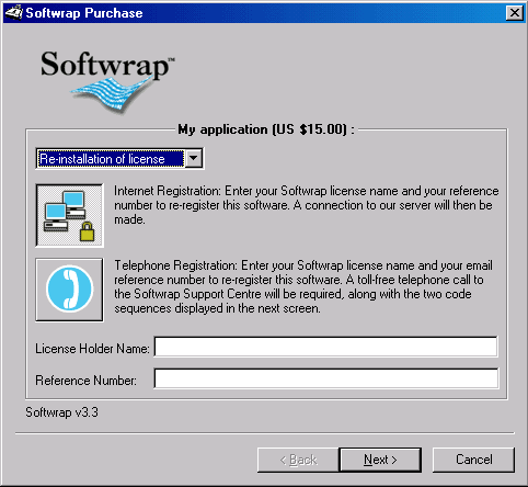 reinstall license