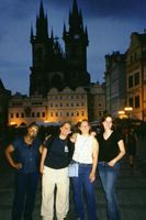 Erin, Sophia Madelyn and Lenny in Old Town Square.