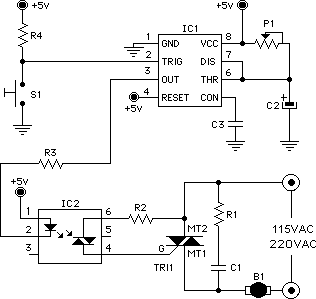 Esquema del circuito para apagado momentneo.