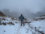 A snowfight on the base of Aconcagua