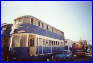 Old out of service double decked equipment.