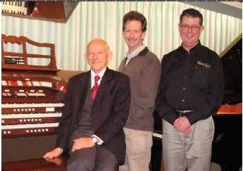 The three Australian Allen organ dealers together at the recent Christian Resources Exhibition in Sydney