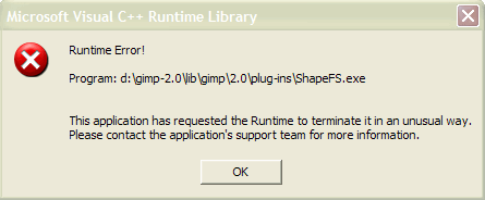 ShapeFS out of memory error example.