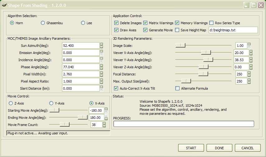 User interface of ShapeFS GIMP plug-in.