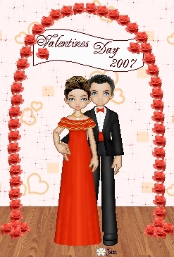 Janet made this doll on February 10, 2007.  Valentines Day school dance.