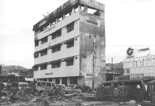 Burned and Destroyed Hotel