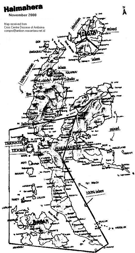 Islam-Christians distribution in Halmahera