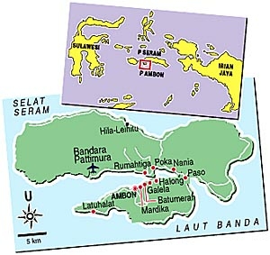 the Map of Ambon Island and its surroundings