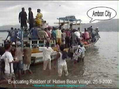 Evacuation by the sea to Ambon city